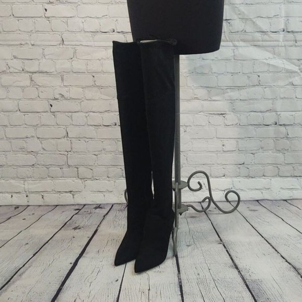 Aldo Size 9 Asteille Over-the-Knee Suede Boots-Mid Night Black